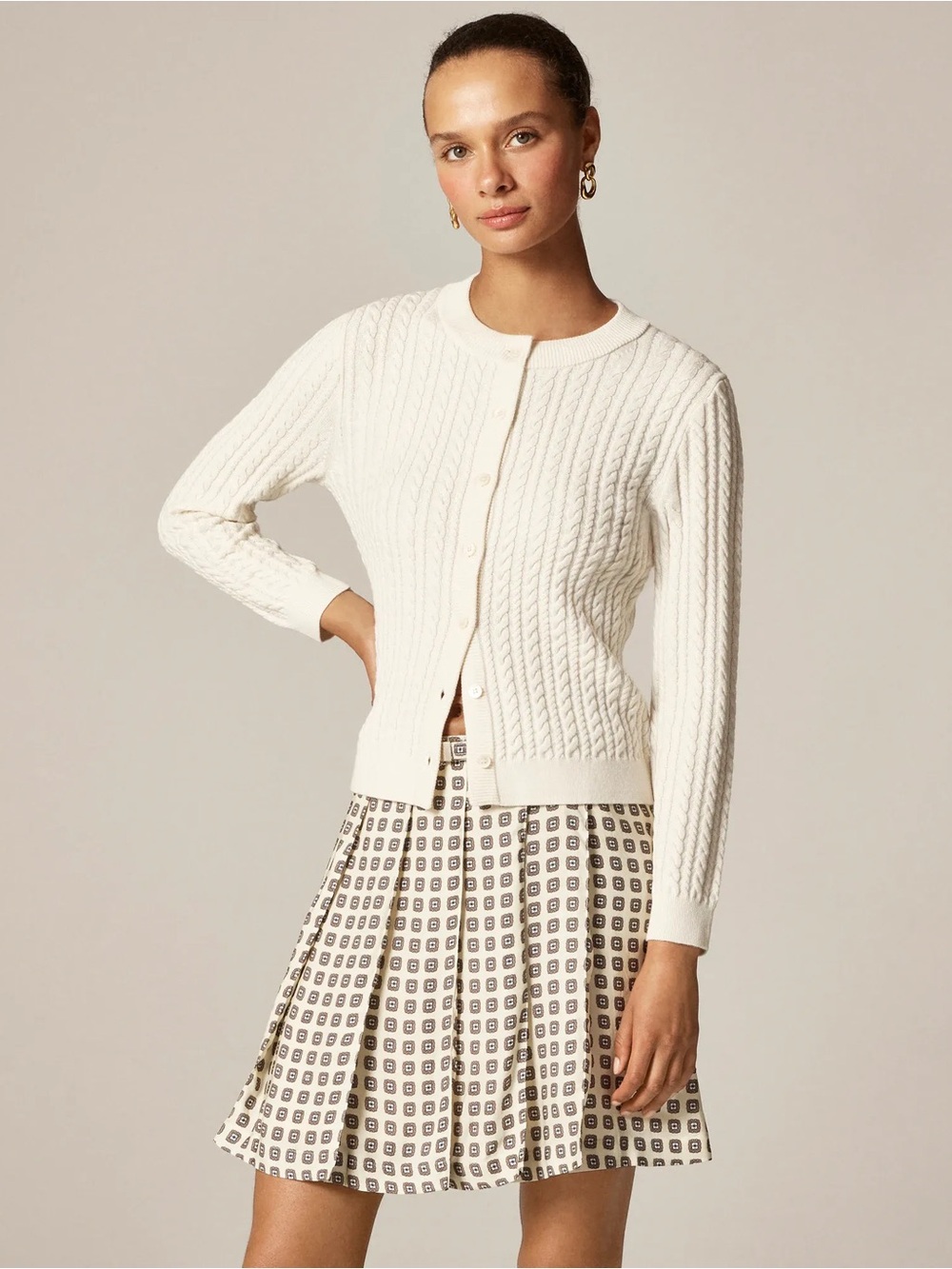 J.Crew Pleated prep skirt in foulard print